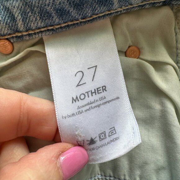 MOTHER Superior The Full Swing Fray Denim Skirt Womens Sz 27 I'm With The Band - Picture 11 of 14